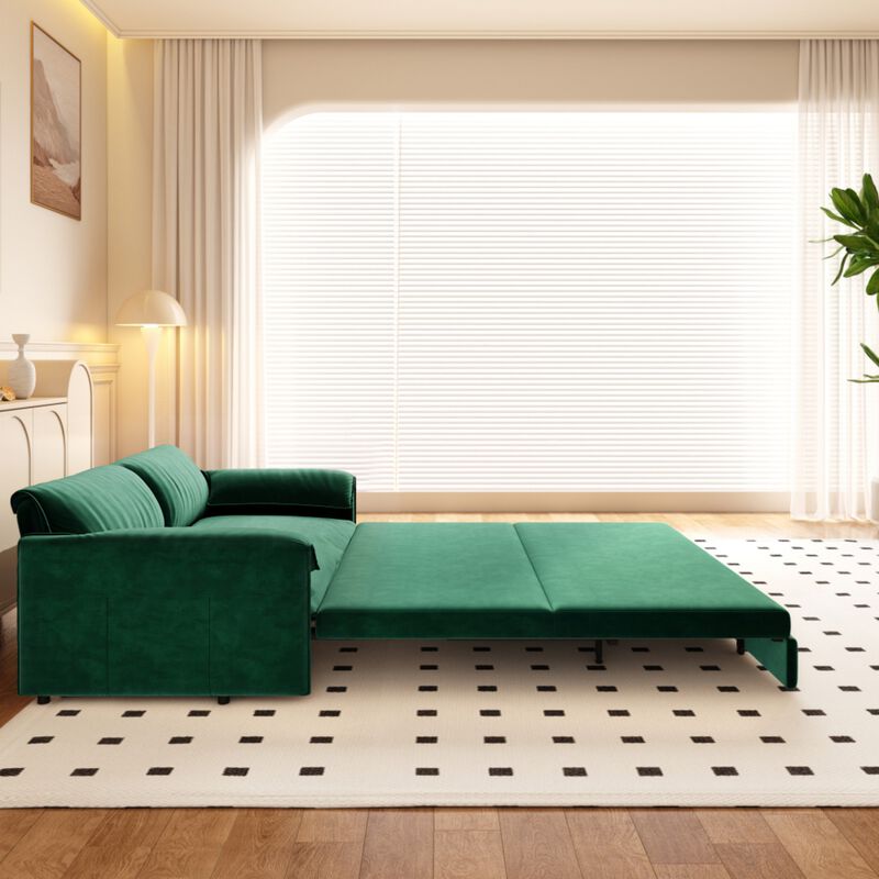 Lescet Velvet Pull‑Out Sleeper Sofa Bed image number 7