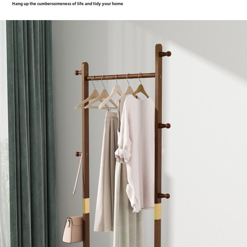 GOODSILO Freestanding Solid Wood Coat Rack Durable Garment Storage Hanger Easy to Assemble for Entryway Bedroom Living Room Holds Coats Hats Scarves and Bags image number 4