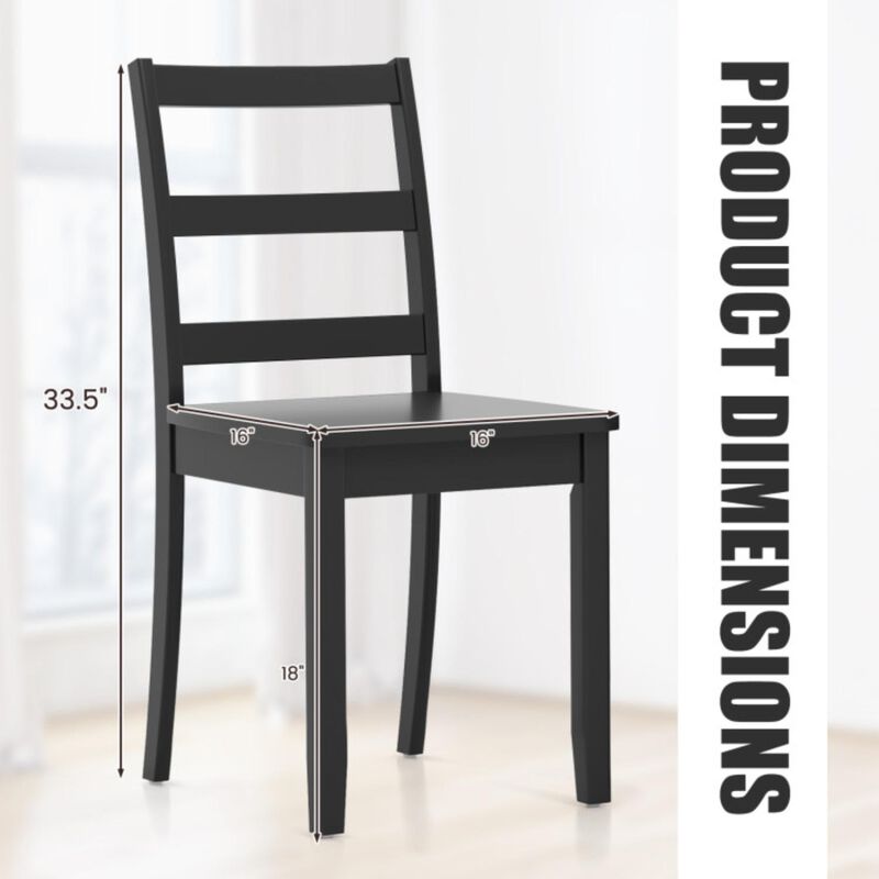 Hivvago Set of 2 Wood Dining Chairs with Solid Rubber Wood Legs