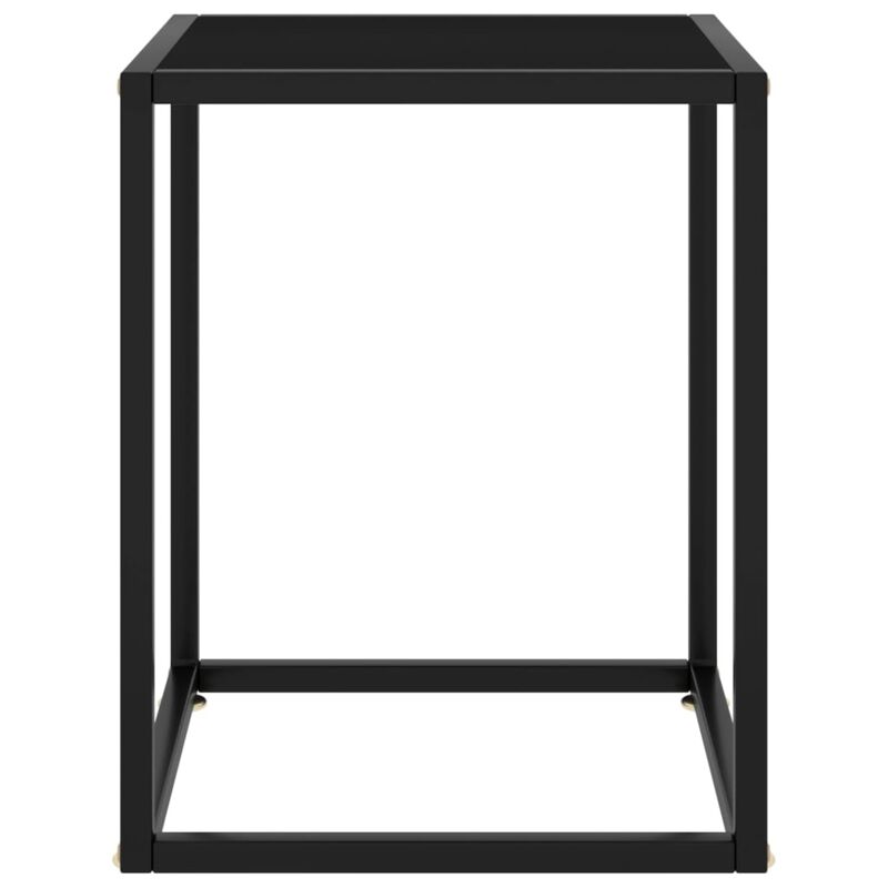 vidaXL Black Coffee Table with Tempered Glass Tabletop and Powder-Coated Steel Base | Modern, Sleek Design | Easy to Clean Surface | Dimensions: 15.7" x 15.7" x 19.7"