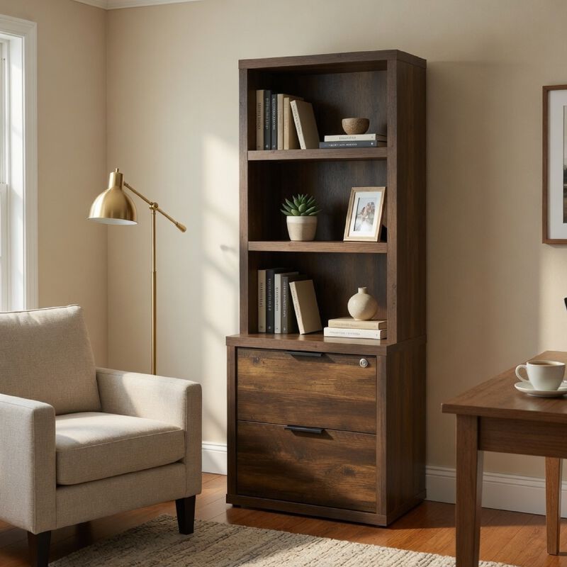 Park Bookcase with 3 Open Shelves, 2 Drawers image number 8