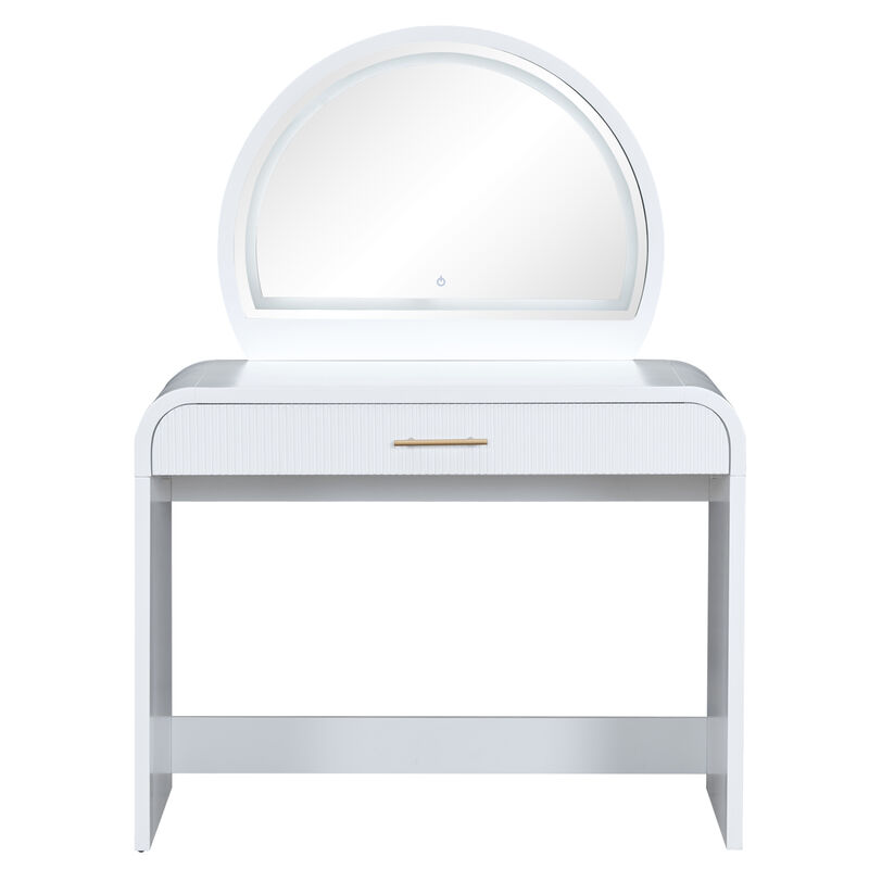 Merax Makeup Vanity Table with Touch Screen Lighted Mirror
