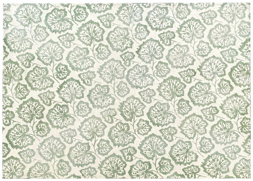 HomeRoots Wool Floral Hand Tufted Non Skid Area Rug