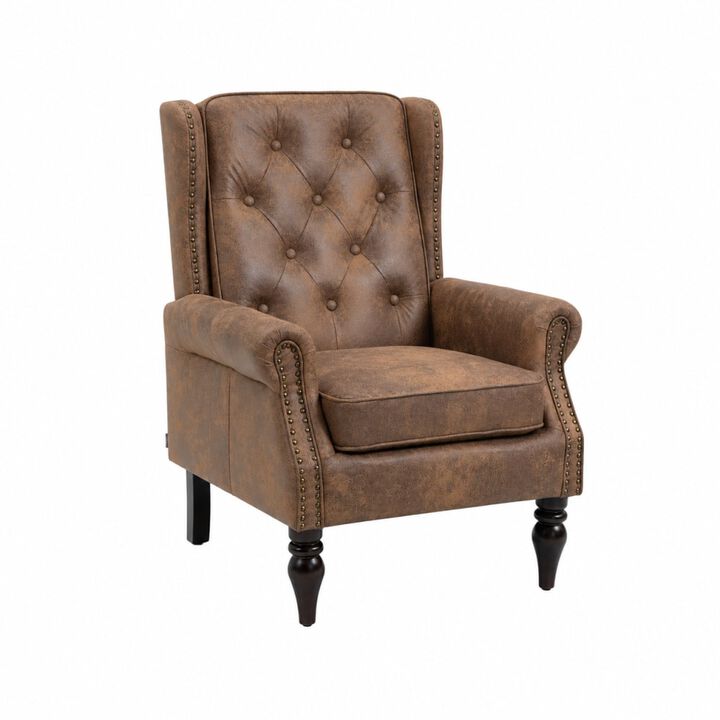 GOODSILO Modern Wood Frame Upholstered Armchair Comfortable Accent Lounge Chair for Living Room Bedroom Small Space Use