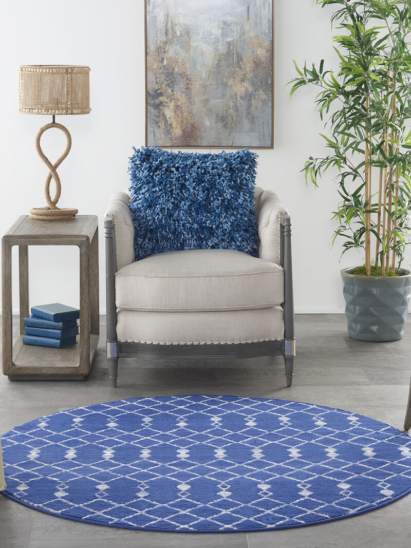 Whimsicle WHS02 Navy 5' x Round Rug