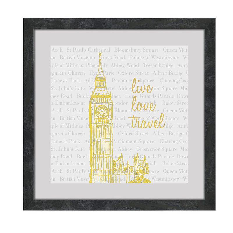 2 PC Live Love Travel Foiled Eiffel Tower Big Ben Wall Hanging Set image number 4