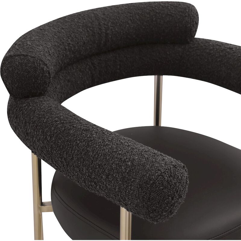 Meridian Furniture Blake Boucle Fabric / Vegan Leather Counter Stool, Set of 2