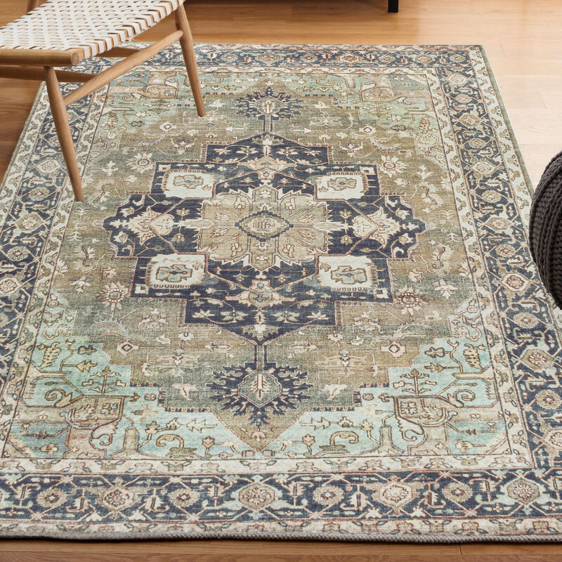 Maris Ornate Medallion Machine-Washable Area Rug