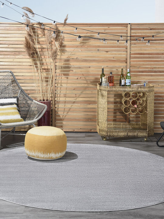 Nourison Essentials NRE01 Silver/Gray 8' x Round Rug