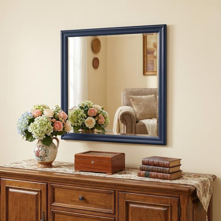 HomeRoots 38" Blue Square Wood Framed Accent Mirror