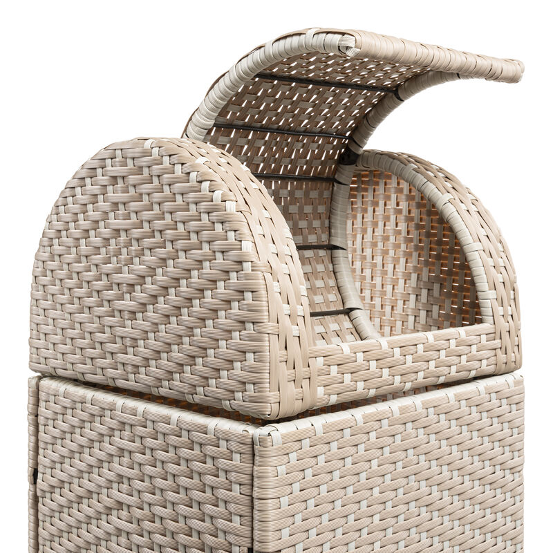 Ellison All-Weather Wicker/Metal Swing Top Hideaway Outdoor Trash Can