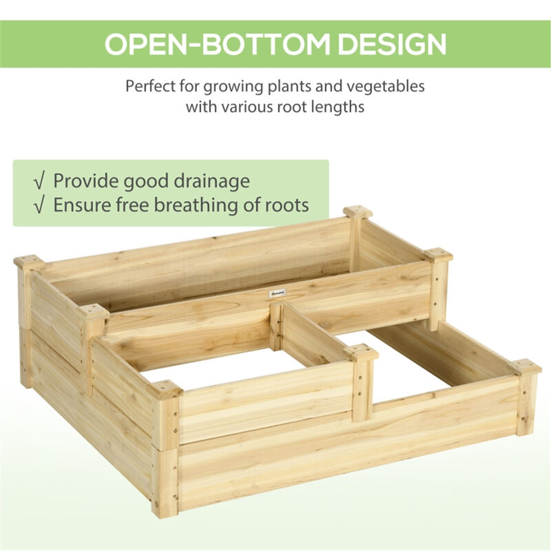 Wooden Raised Garden Bed Elevated Planter for Backyard & Patio