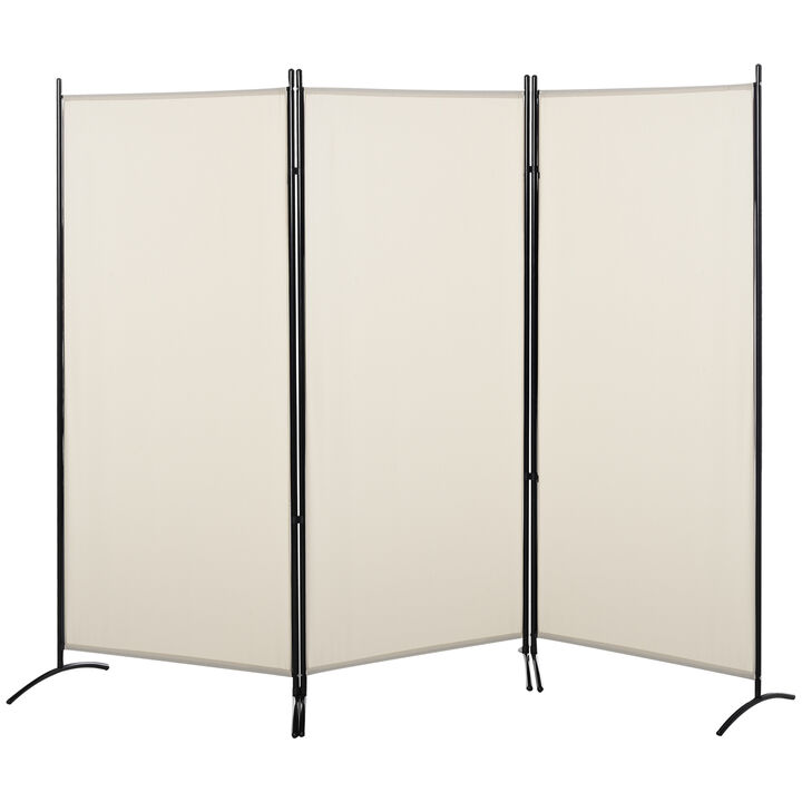 HOMCOM 6' 3 Panel Room Divider, Indoor Privacy Screen for Home Office, Beige