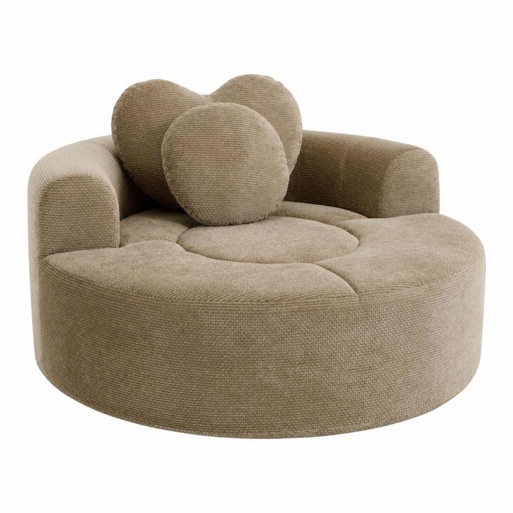 GOODSILO Multi-functional Round Memory Foam Sectional Convertible Sofa Bed Cloud Couch for Small Living Spaces, Apartments and Offices