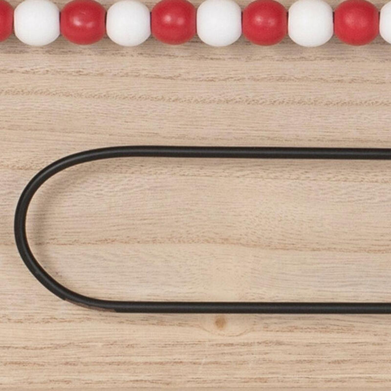HomeRoots 11" X 20" Natural And Red  Wood Sleeps 'Til Christmas Advent Calendar Hanging Wall Decor image number 2
