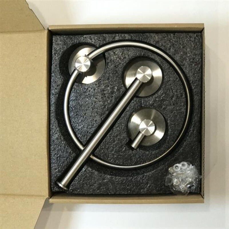 Brushed Silver Bathroom Accessories Set with Towel Bar & Hooks