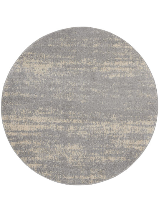 Nourison Essentials NRE03 Gray/Beige 4' x Round Rug