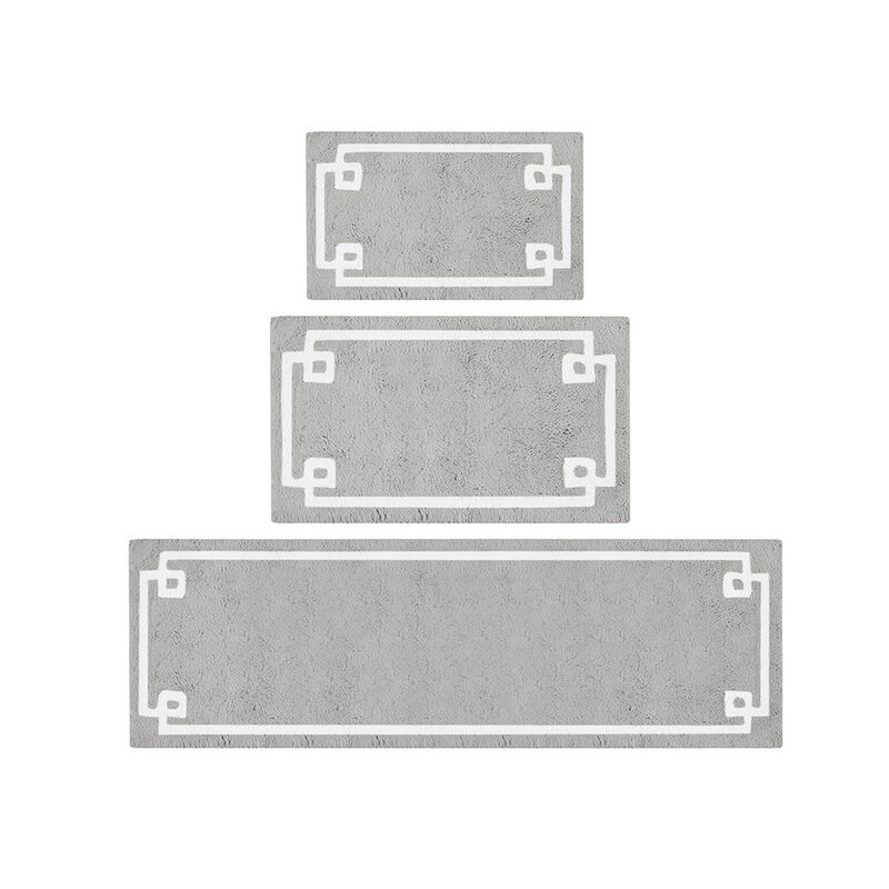 30x20 inch Blue Cotton Tufted Bath Rug 20x30