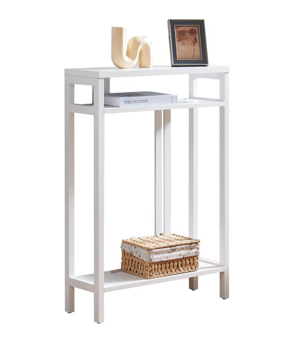 Kings Brand Furniture Bisbee Wood Console Table with 2 Open Storage Shelves, Narrow & Minimalist Sofa Table, Entryway Table Perfect for Hallway, Behind The Couch, Living Room & Foyer