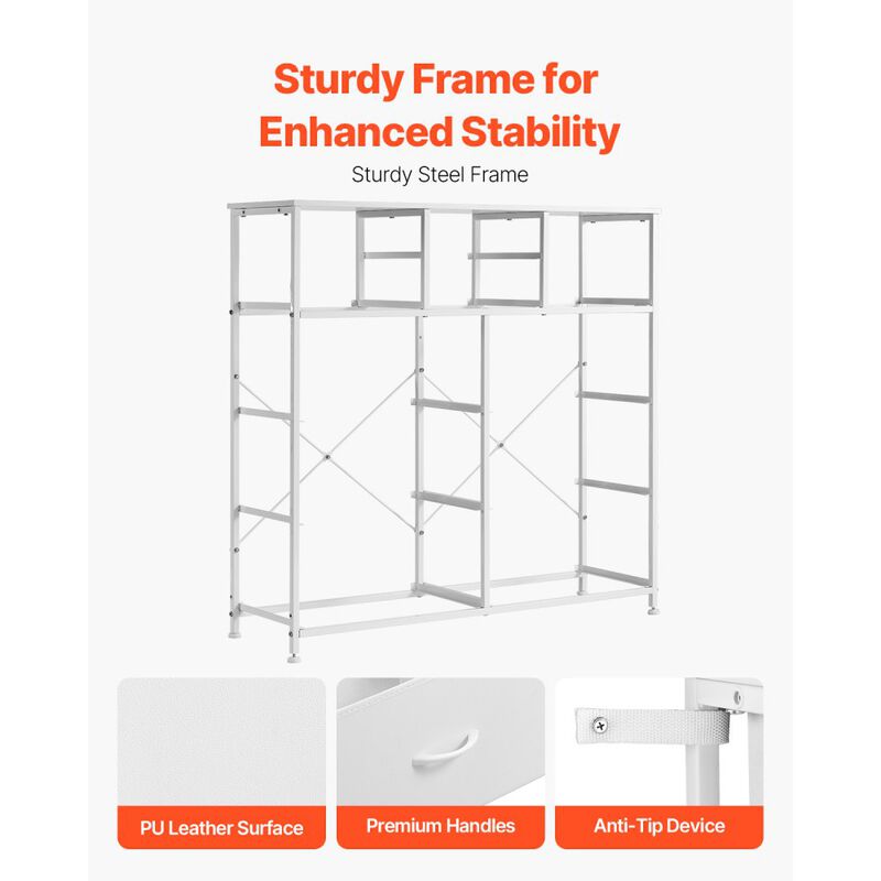 10 Drawer Dresser Fabric Storage Drawers Fabric Bins & Steel Frame image number 4