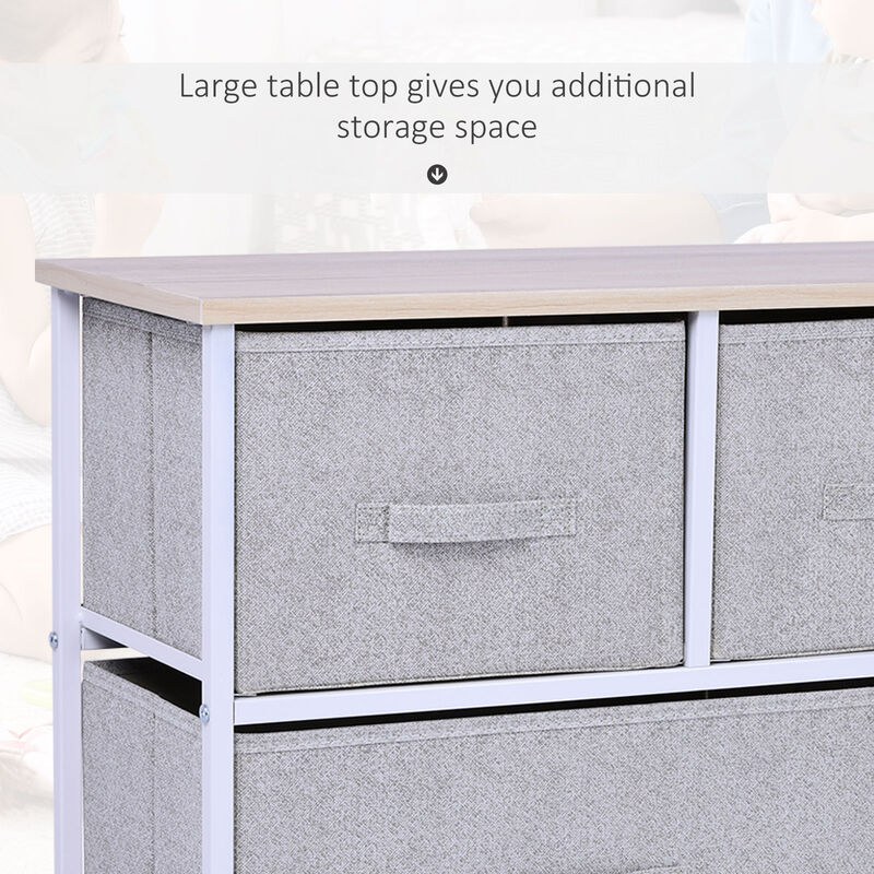 40"  Storage Cube Dresser Unit Shelf Organizer with 5 Fabric Drawer Bins