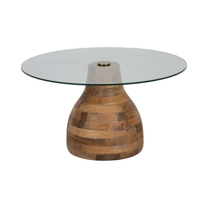 34" Striped Wood Coffee Table