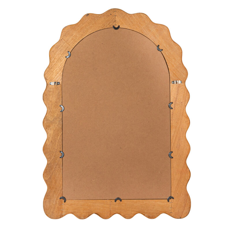 Arched Wall Mirror with Scalloped Woven Rattan Frame image number 4