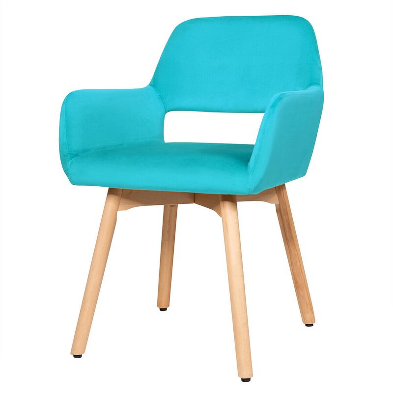 Set of 2 Modern Accent Armchairs-Blue