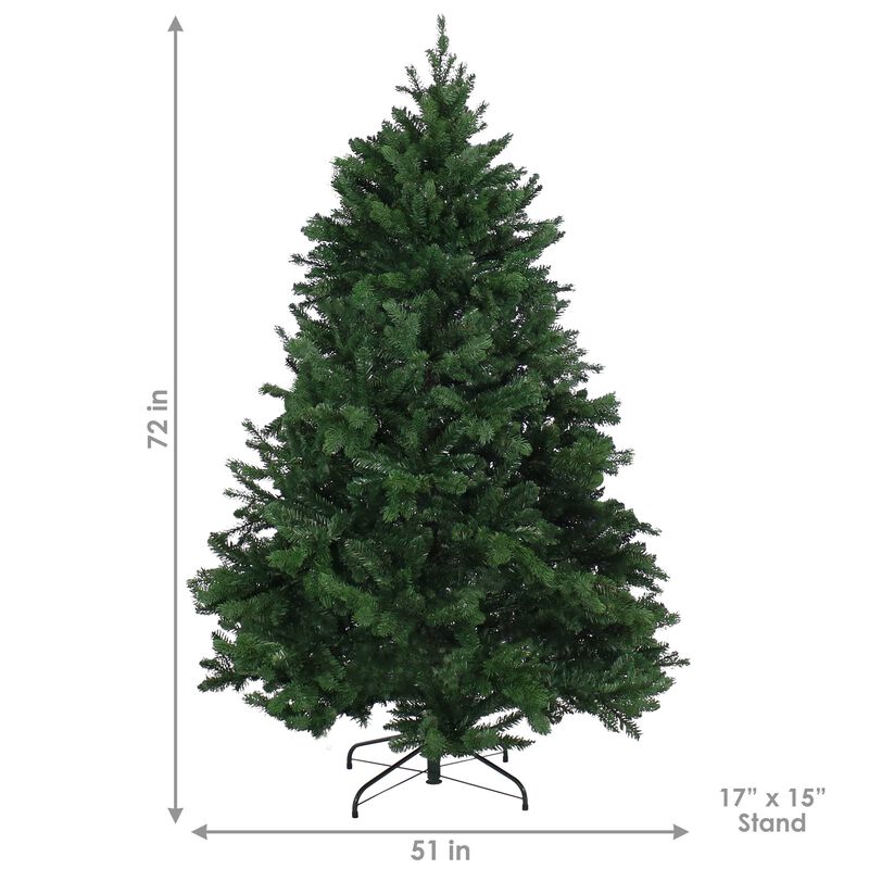 Sunnydaze Majestic Pine Indoor Unlit Artificial Christmas Tree - 6 ft