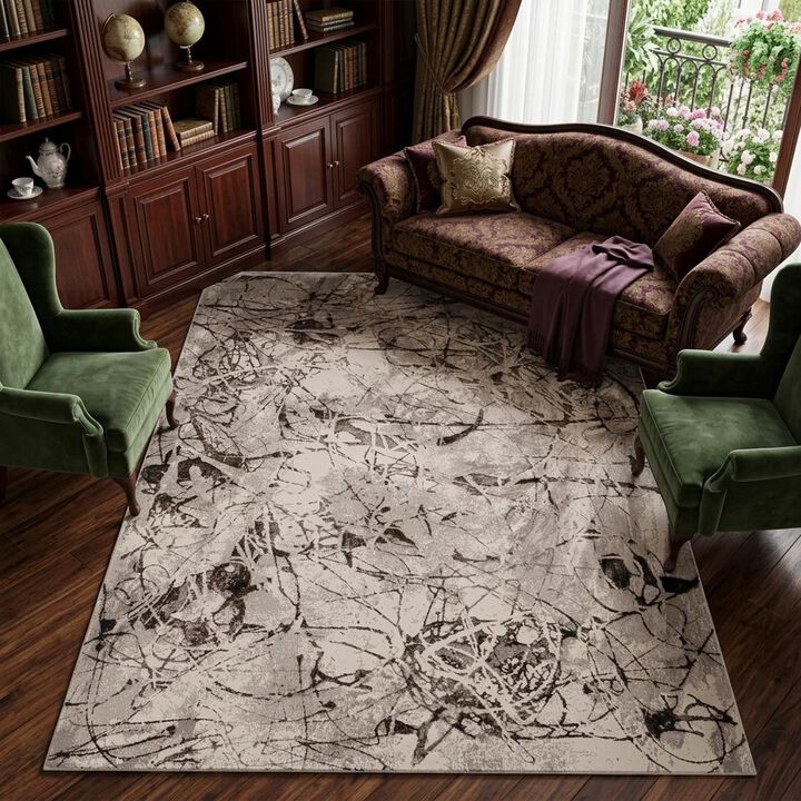 HomeRoots Abstract Area Rug