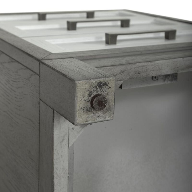 Liberty Furniture 3 Drawer Chairside Table Contemporary White in Two-Tone Shell White image number 6