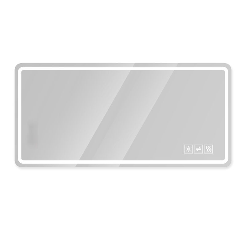HomeRoots 28" Lighted Frameless Anti Fog Bathroom Vanity Mirror image number 0