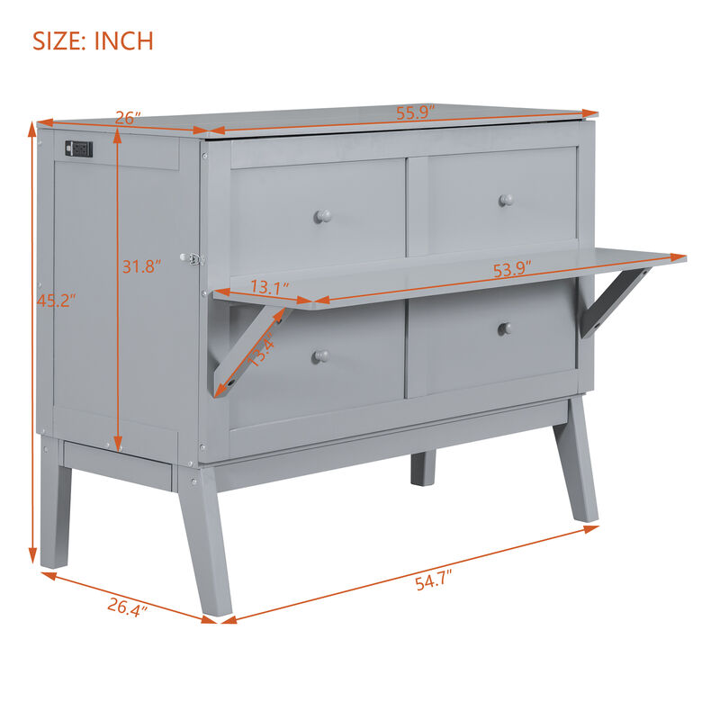 Merax Murphy Bed with Removable Shelves