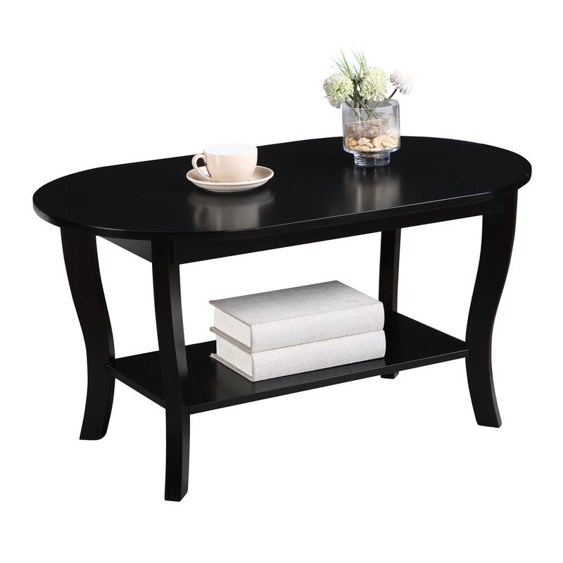 Convenience Concepts American Heritage Oval Coffee Table with Shelf