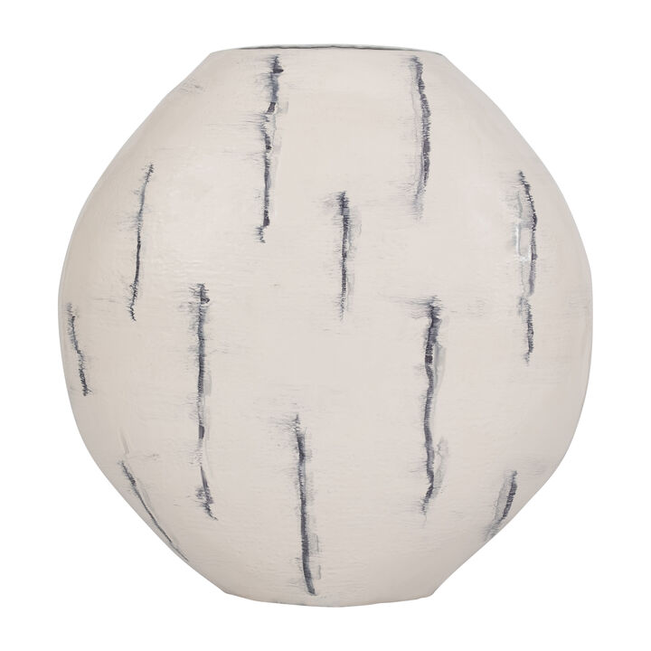 Metal 33" Enameled Round Vase