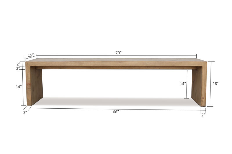 Reclaimed Pinewood Bench in Whitewash image number 2