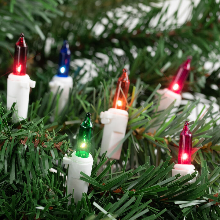 20ct Multi-Color Mini Christmas Lights 2.5&rdquo; Spacing  5ft White Wire