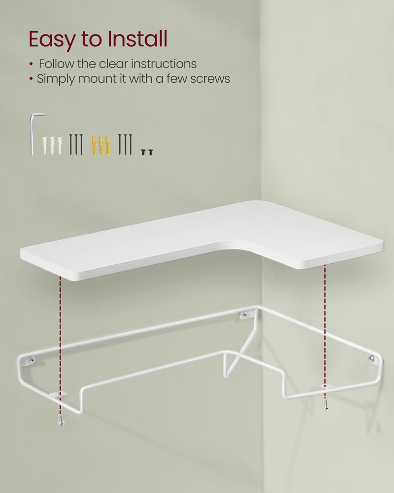 Corner Shelf Wall Mount Space Saving Design with Sleek Finish (Set of 2)