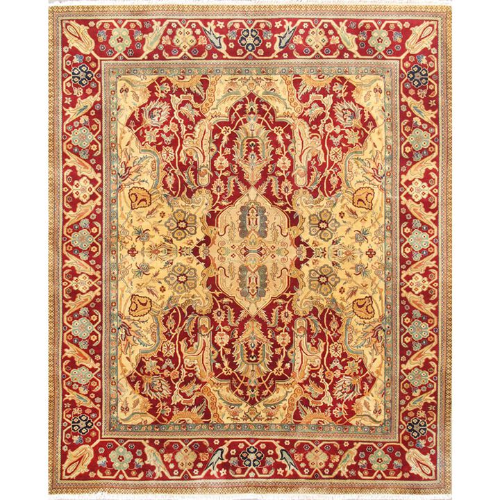Agra Hand-Knotted Lamb's Wool Area Rug- 8' x 9'10"