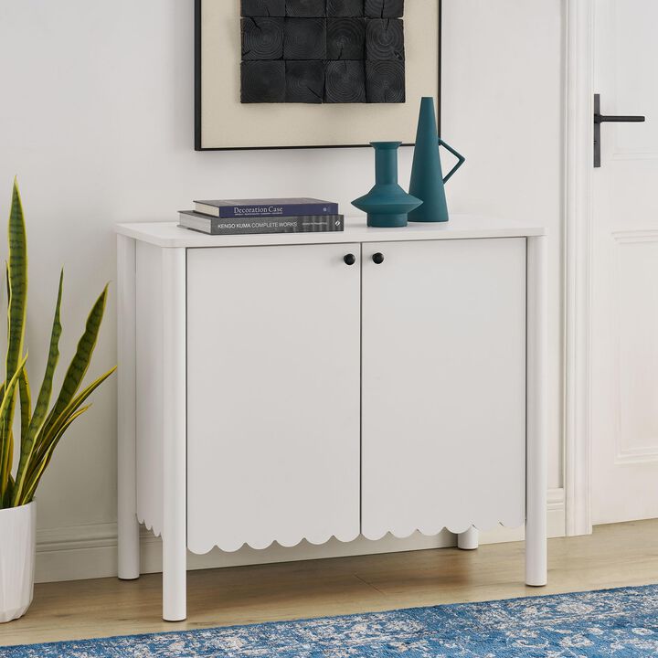 Modway Emmeline 2-Door Scalloped Sideboard in Light Gray