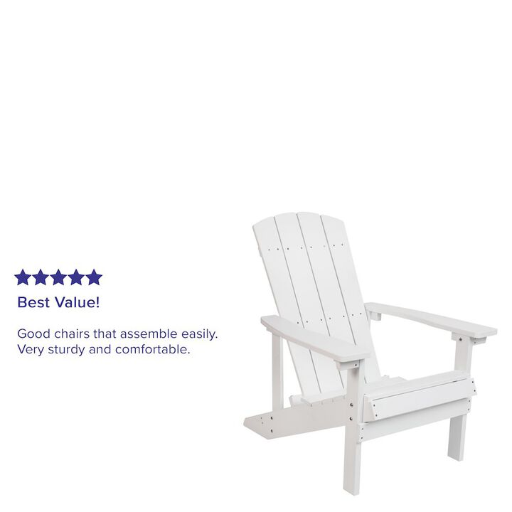Commercial All-Weather Poly Resin Wood Adirondack Chair