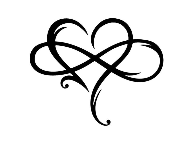 Infinity Heart Metal Wall Decor Love Sign Steel Art for Bedroom Living Room image number 0
