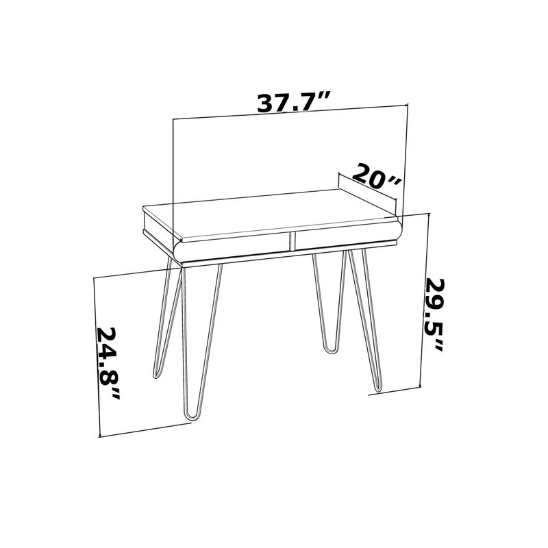 Lora Metal Legs 2 Tier Modern Desk image number 3