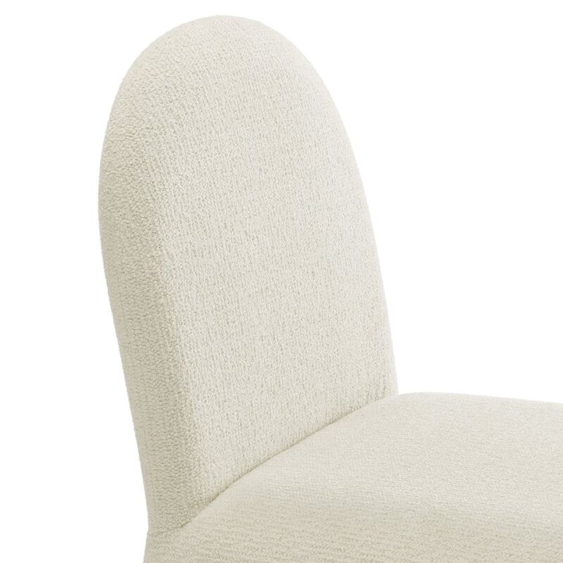 Junia Boucle Upholstered Arch Armless Dining Chair image number 7