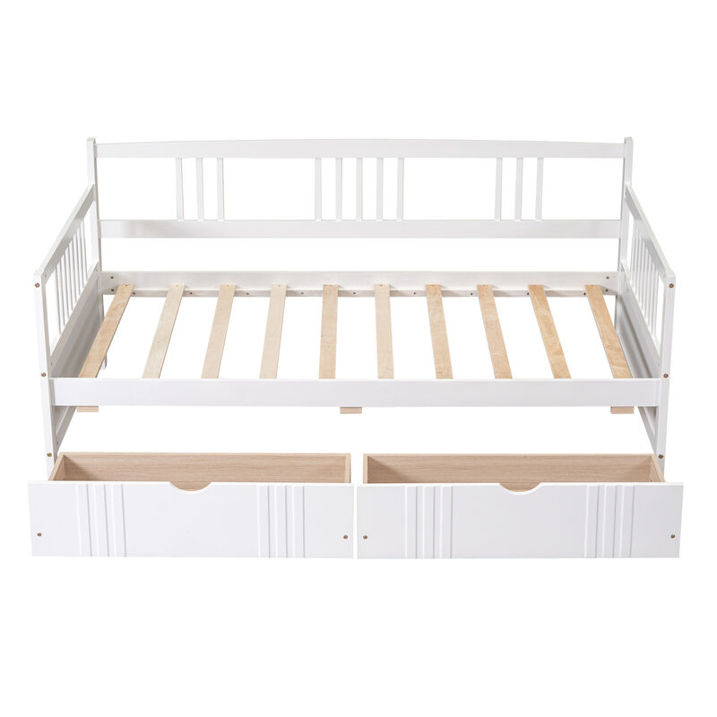 Whisen Modern Design Twin Size Daybed Wood Bed with Two Drawers image number 3