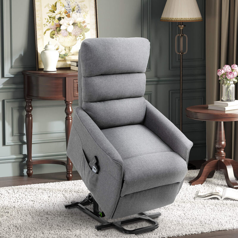 Gray Assisted Relaxation: Electric Lift Recliner Chair for Elderly