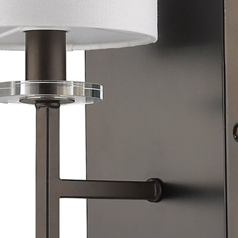 Hivvago Minimalist Bronze Wall Sconce with Fabric Shade