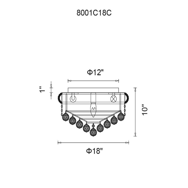 CWI Lighting Empire 5 Light Flush Mount With Chrome Finish