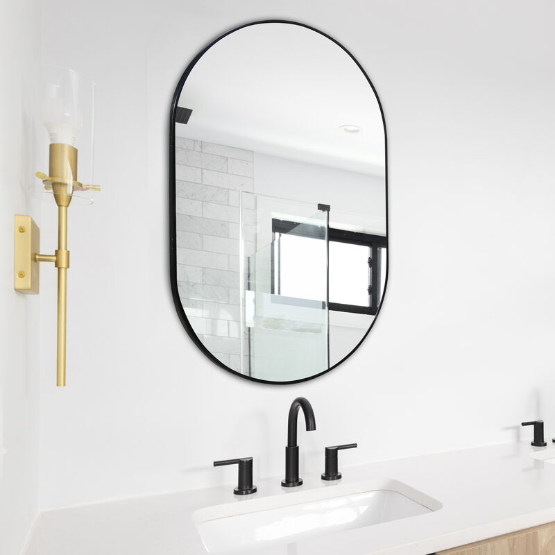 Milly Medium Oval Metal Framed Wall Mirror