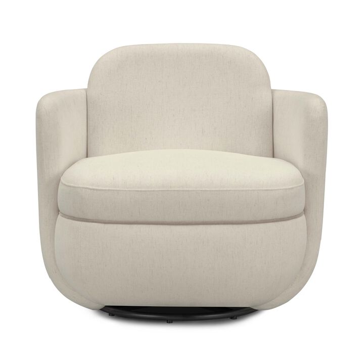 TOV Furniture Wolfie Cream Chenille Swivel Chair
